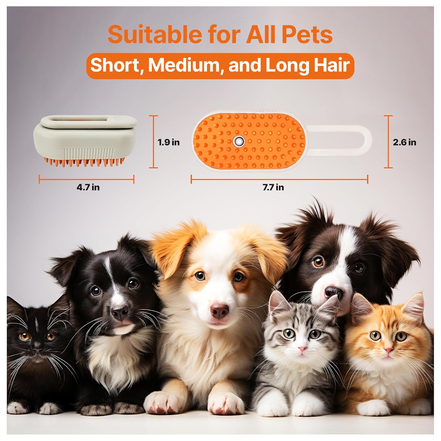 4 in 1 Cat Steam Brush, Steam Brush for Dogs, Rabbits., Pet Spray Comb for Shedding and Grooming, Gentle Technology, Easy-To-Clean, Massage, Grooming Washable, Useful for Shedding